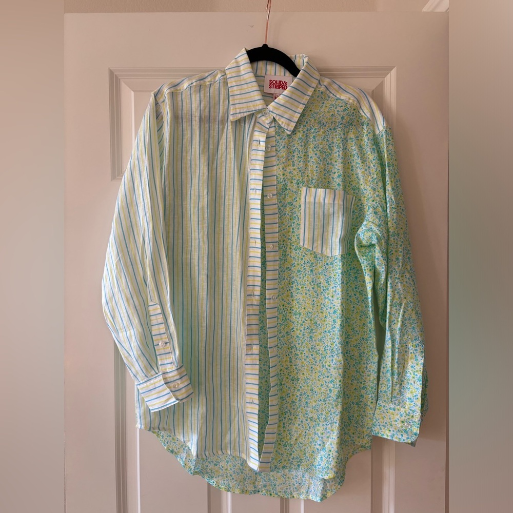 Solid & Striped Long Sleeve Vacation Button Down